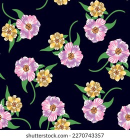 seamless pattan flower design with black backgoroud