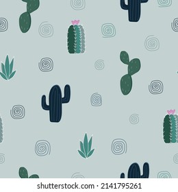 Patrón sin problemas con diseño de cactus