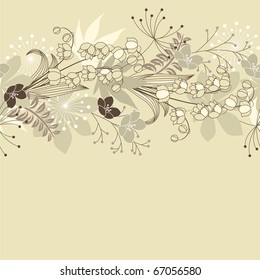 Seamless patten with forest flowers and plants