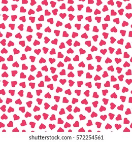 Seamless patten from many random oriented hearts. Modern romantic background for web design