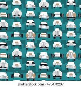 Seamless patter with cars. Can be used for textile, kids clothes, wallpaper, wrapping paper, etc. Vector illustration