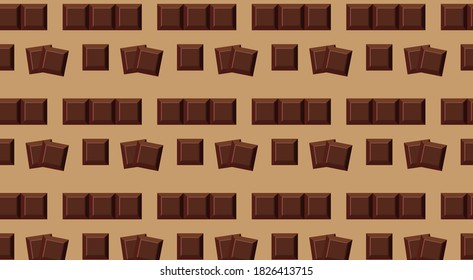 Seamless patter with chocolate. Wallpaper, print, modern textile design, wrapping paper 