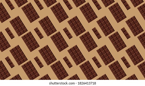 Seamless patter with chocolate. Wallpaper, print, modern textile design, wrapping paper 