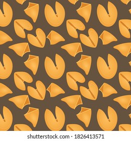 Seamless patter with cookies with a message. Wallpaper, print, modern textile design, wrapping paper