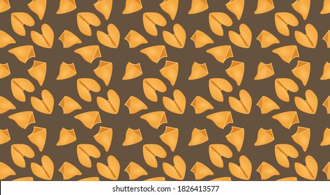 Seamless patter with cookies with a message. Wallpaper, print, modern textile design, wrapping paper