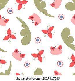 seamless patter floral abstract leaf