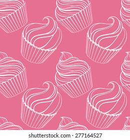 seamless patter with funny cupcakes