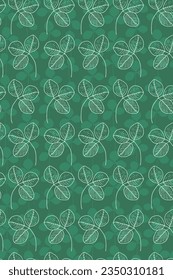 Seamless patter with green clover leaves