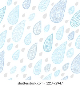 Seamless patter with lace raindrops like in turkish ornaments