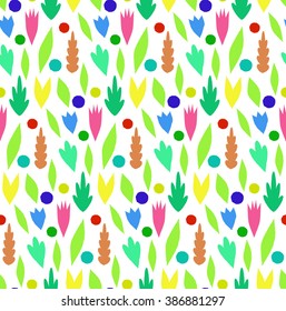 Seamless patter with leaf and flowers