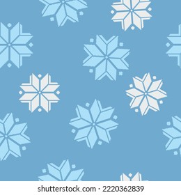 Seamless patter pixel snow background on blue background vector design