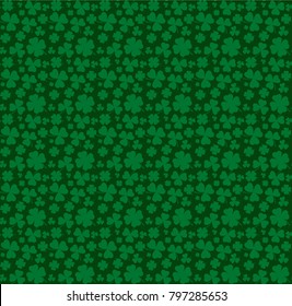 Seamless Patter. St.Patricks backgroud. 3 and 4 leaved clover.