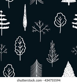 seamless patterm graphic trees