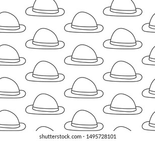 Seamless patterm with hand draw simple hats.