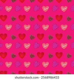 Seamless pattern. 14 February, happy day , cloth pattern, gift wrapping paper, Valentine's Day, vector