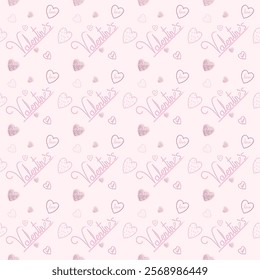 Seamless pattern. 14 February, happy day , cloth pattern, gift wrapping paper, Valentine's Day, vector