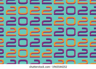 Seamless pattern of 2022. Repetitive illustration of 2022. EPS 10.