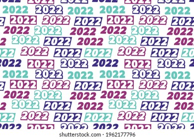 Seamless pattern of 2022 silhouettes. Repetitive pattern of 2022. continuously repeating 2022 numbers on transparent background. EPS 10.