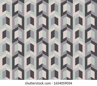 Seamless pattern with 3d color effect. Optical illusion effect. Parallelogram element in stone and pale blue color, for fabric,T-shirt,textile,wrapping cloth,silk scarf,bandana,swimwear.