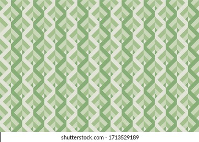 Seamless pattern with 3d color effect. Optical illusion effect. Zigzag vertical stripe lines in green tone color, pastel green. For fabric,T-shirt,textile,wrapping cloth,silk carf,bandana,swimwear.