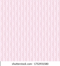 Seamless pattern with 3d color effect. Optical illusion effect. Trapezoid and striped lines op art element in pale pink color. Vector illustration. Idea for printing on fabric or wallpaper.