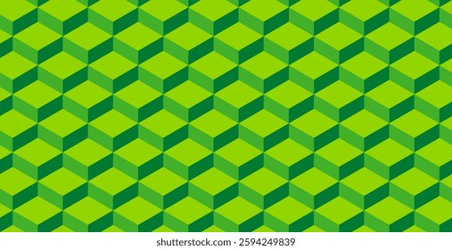Seamless pattern with 3d cuboid shapes. Vector geometric background