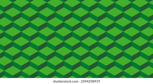 Seamless pattern with 3d cuboid shapes. Vector geometric background