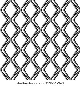 Seamless Pattern With 3D Diamond Shape Outline