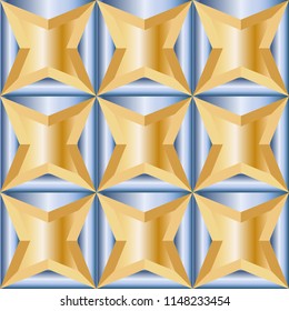 Seamless pattern with 3D geometric shapes