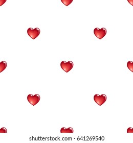Seamless pattern with 3d hearts. Valentines day background. Vector illustration.