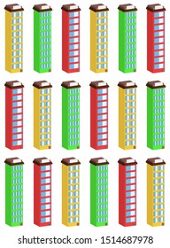 Seamless pattern 3d houses large
