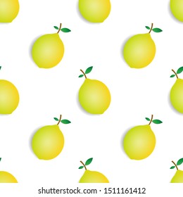 
seamless pattern 3d lemon design with shadow effect. for fruit wallpaper designs.