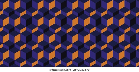 Seamless pattern with 3d shapes. Vector geometric background