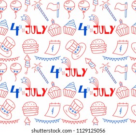 Seamless pattern 4 th of july america