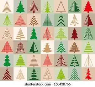 seamless pattern and 42 Christmas trees