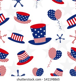 Seamless pattern for 4th of July, American Independence Day.