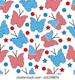 Seamless pattern for 4th of July, American Independence Day.
