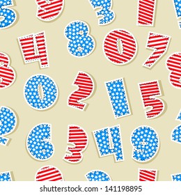 Seamless pattern for 4th of July, American Independence Day.