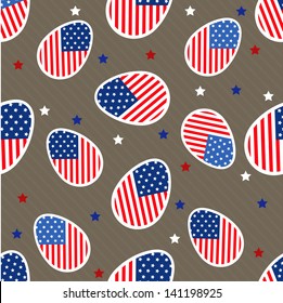 Seamless pattern for 4th of July, American Independence Day.