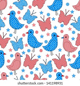 Seamless pattern for 4th of July, American Independence Day.