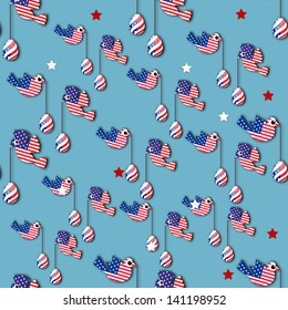 Seamless pattern for 4th of July, American Independence Day.