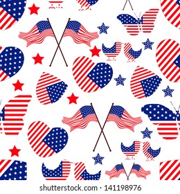 Seamless pattern for 4th of July, American Independence Day.