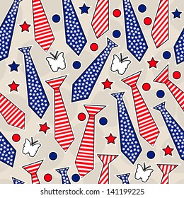  Seamless pattern for 4th of July, American Independence Day.