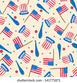 Seamless pattern for 4th of July, American Independence Day.