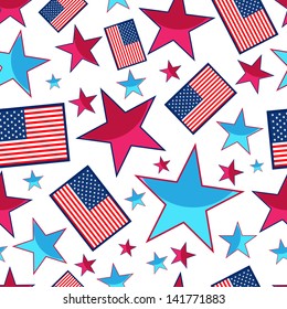 Seamless pattern for 4th of July, American Independence Day.