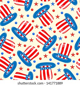 Seamless pattern for 4th of July, American Independence Day.