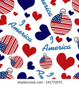 Seamless pattern for 4th of July, American Independence Day.