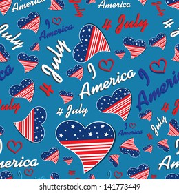 Seamless pattern for 4th of July, American Independence Day.