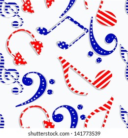 Seamless pattern for 4th of July, American Independence Day.