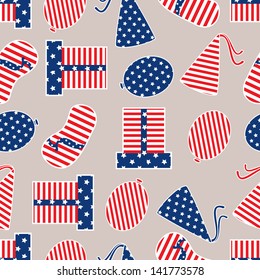 Seamless pattern for 4th of July, American Independence Day.